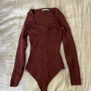 Ribbed sweater bodysuit